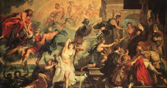 RUBENS, Pieter Pauwel The Apotheosis of Henry IV and the Proclamation of the Regency of Marie de Medicis on May Germany oil painting art